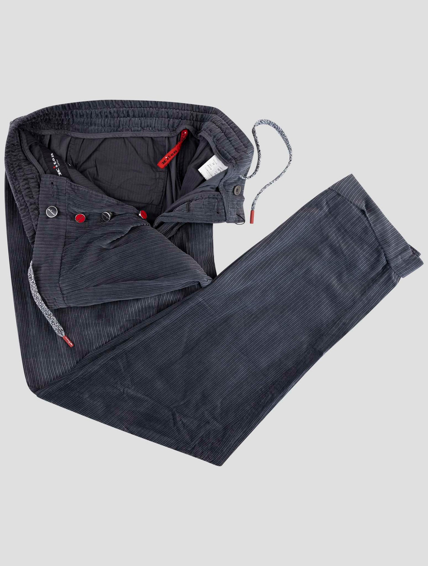 Kiton Gray Cotton Velvet Pants