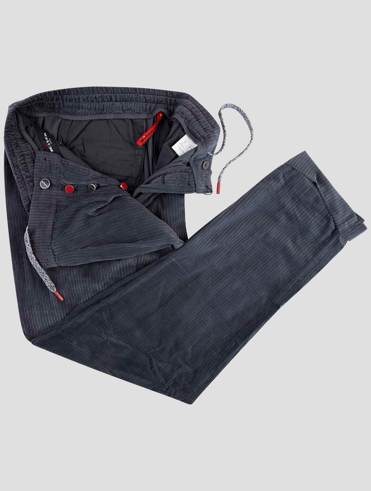 Kiton Gray Cotton Velvet Pants