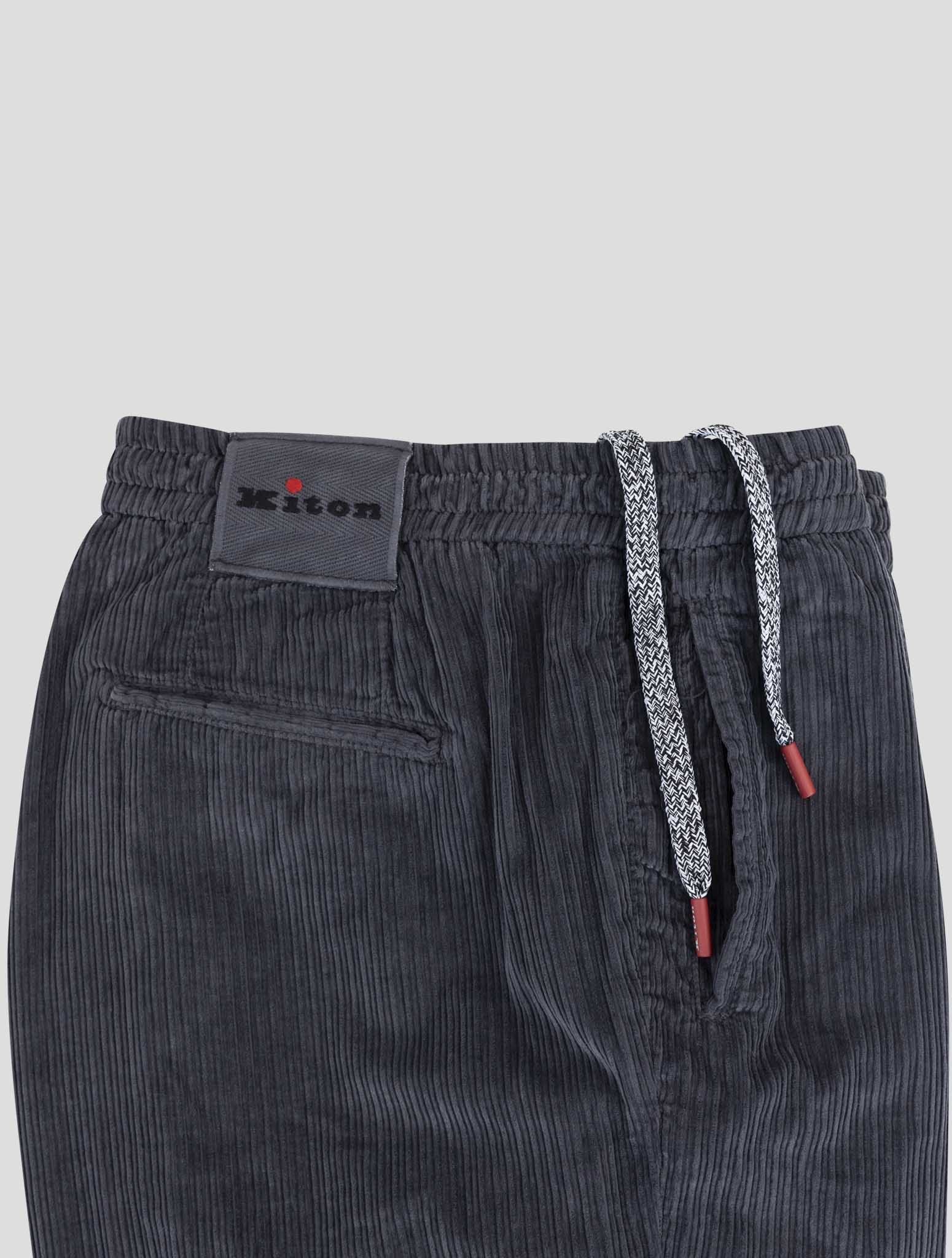 Kiton Gray Cotton Velvet Pants