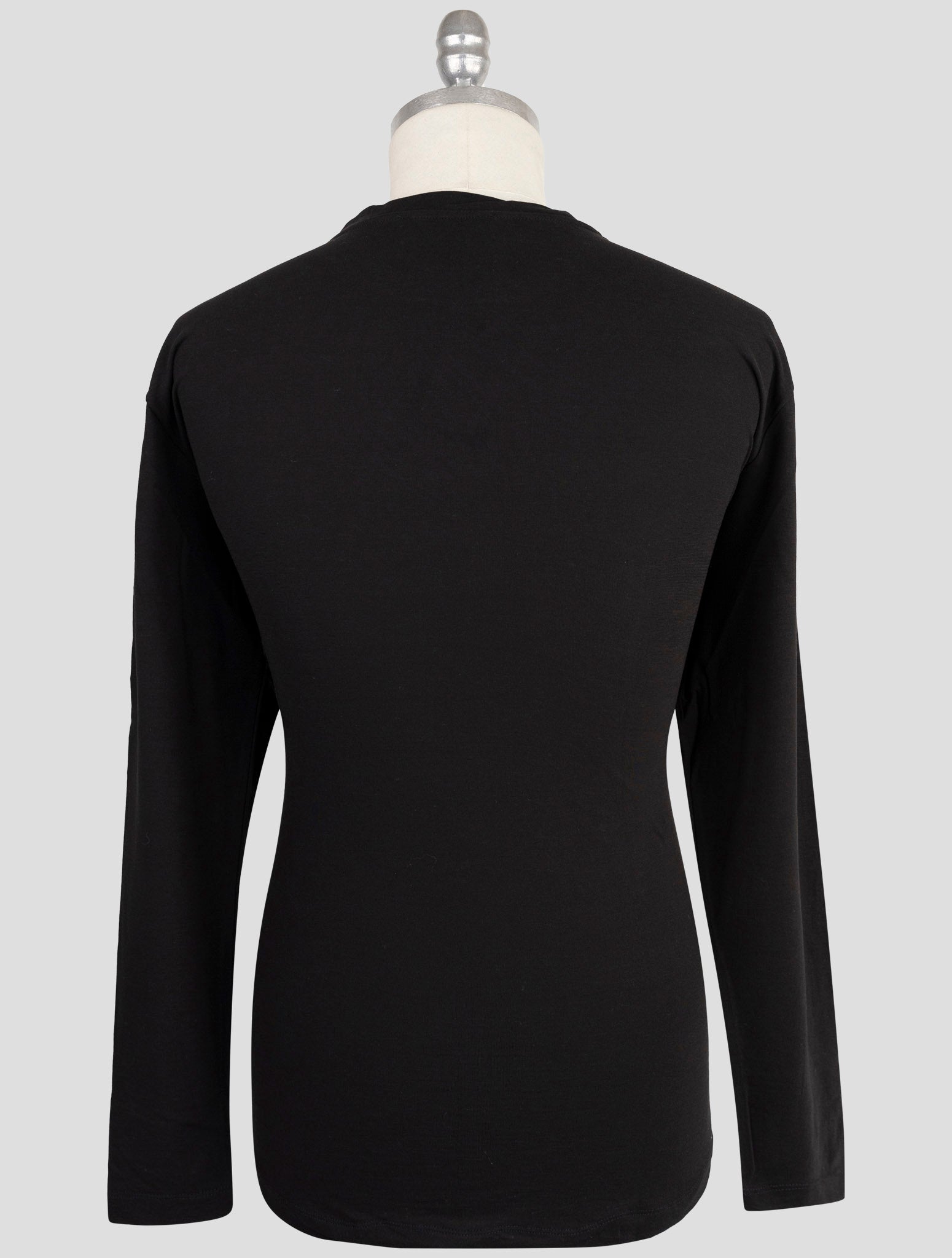 Kiton Knt Black Cotton Sweater Crewneck