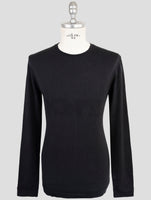 Kiton Knt Black Cotton Sweater Crewneck