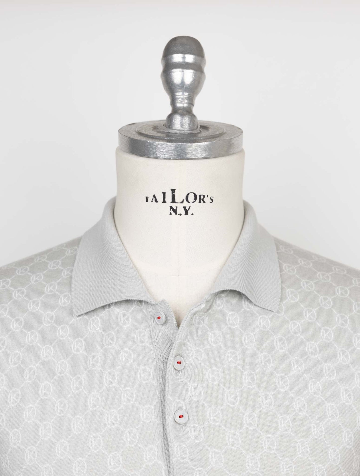 Kiton Light Gray Cotton Polo