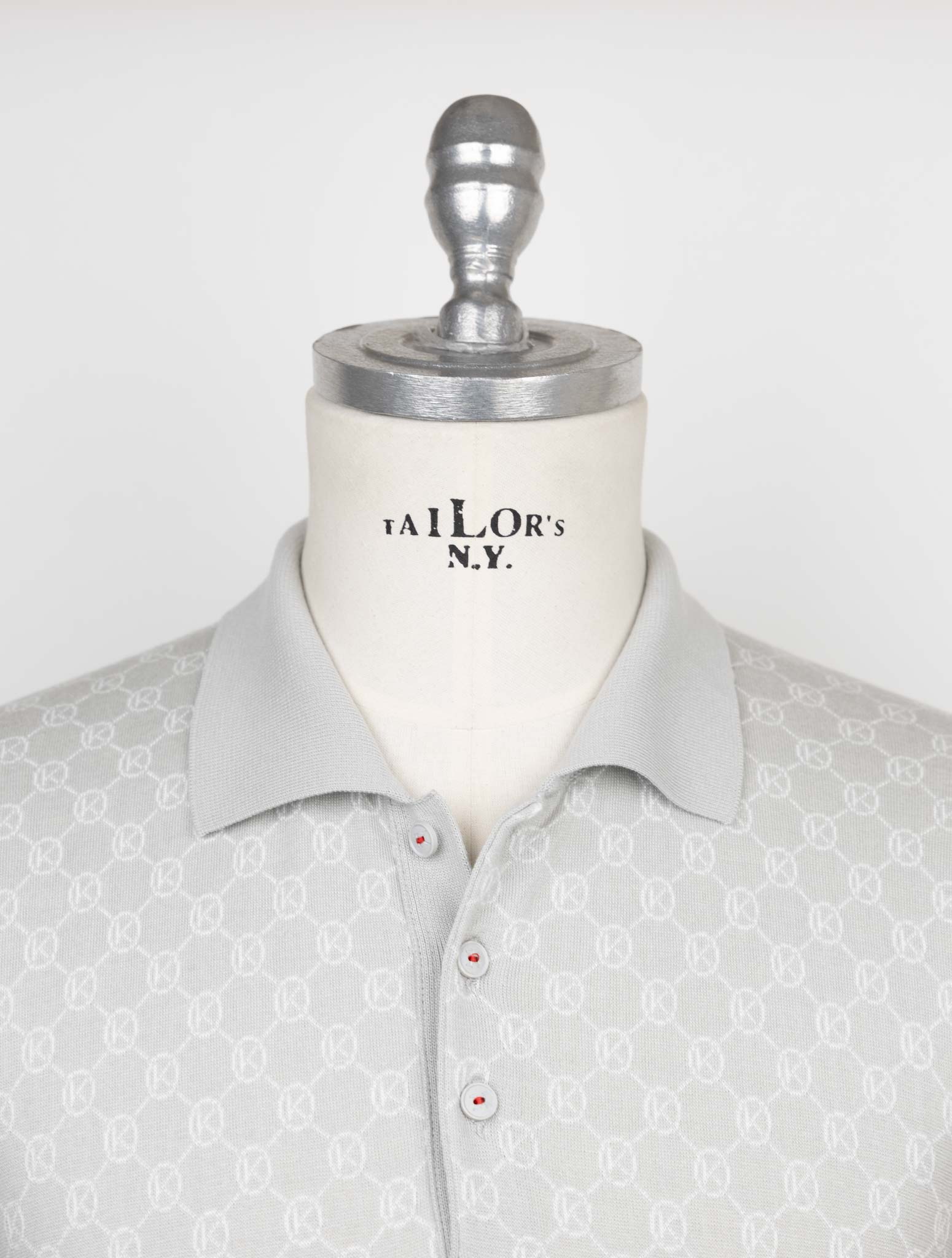Kiton Light Gray Cotton Polo