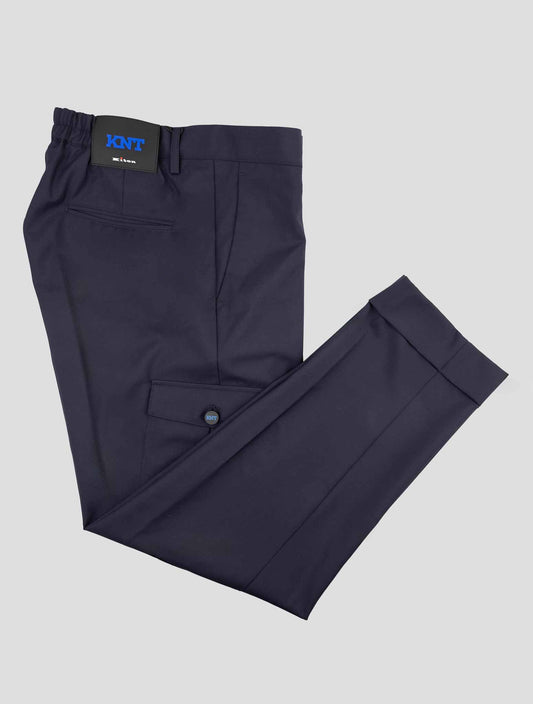 Kiton Knt Blue Wool Cargo Pants