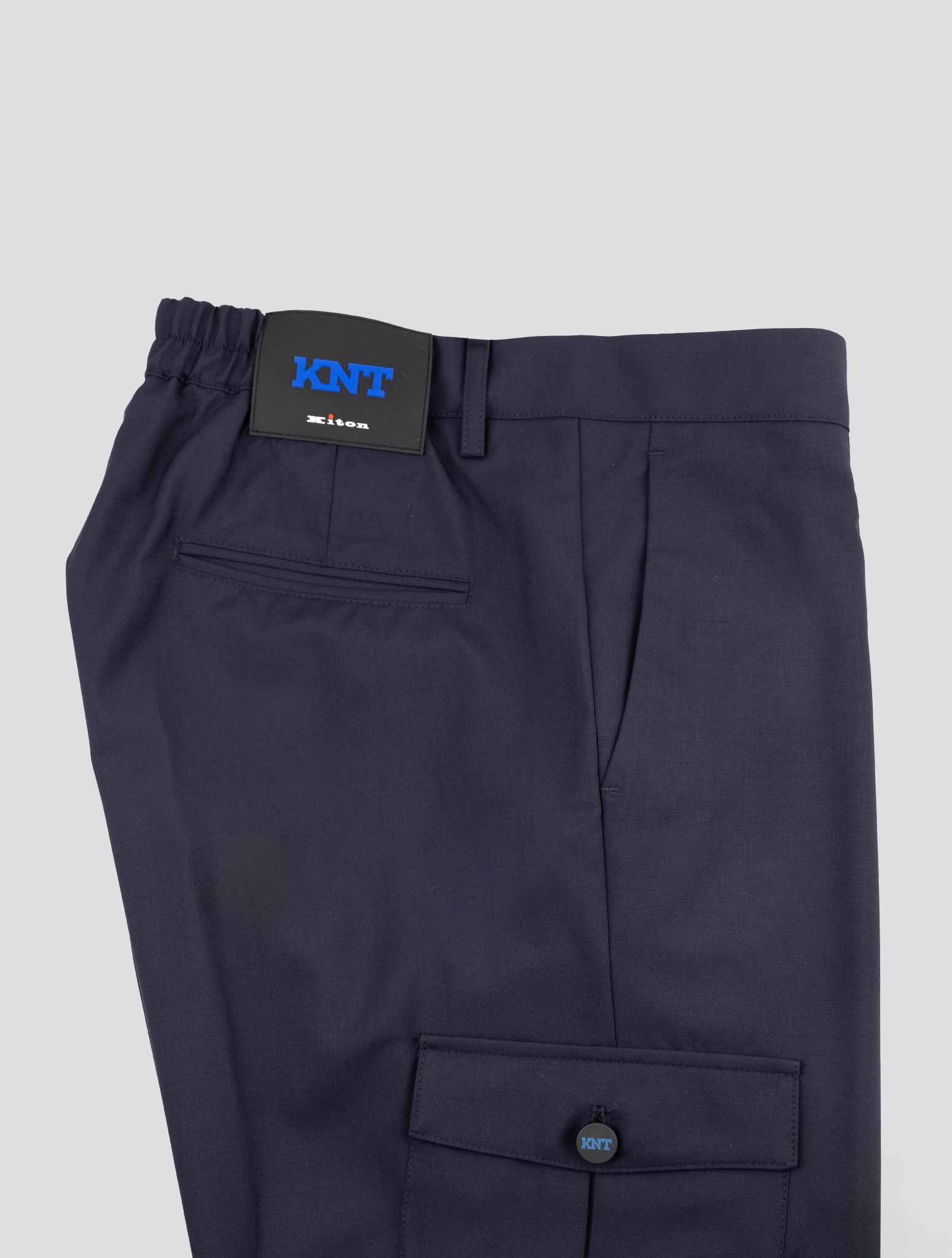 Kiton Knt Blue Wool Cargo Pants