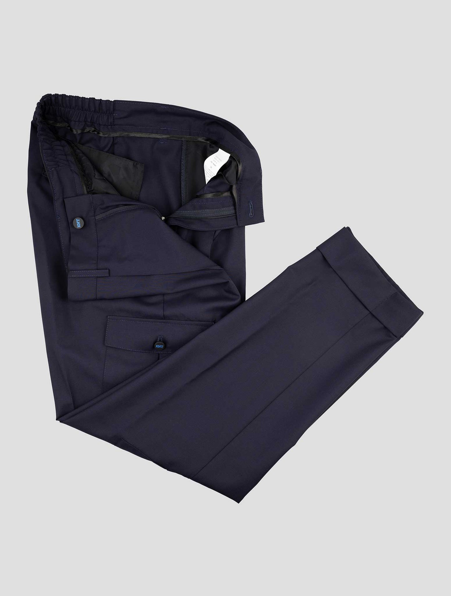 Kiton Knt Blue Wool Cargo Pants