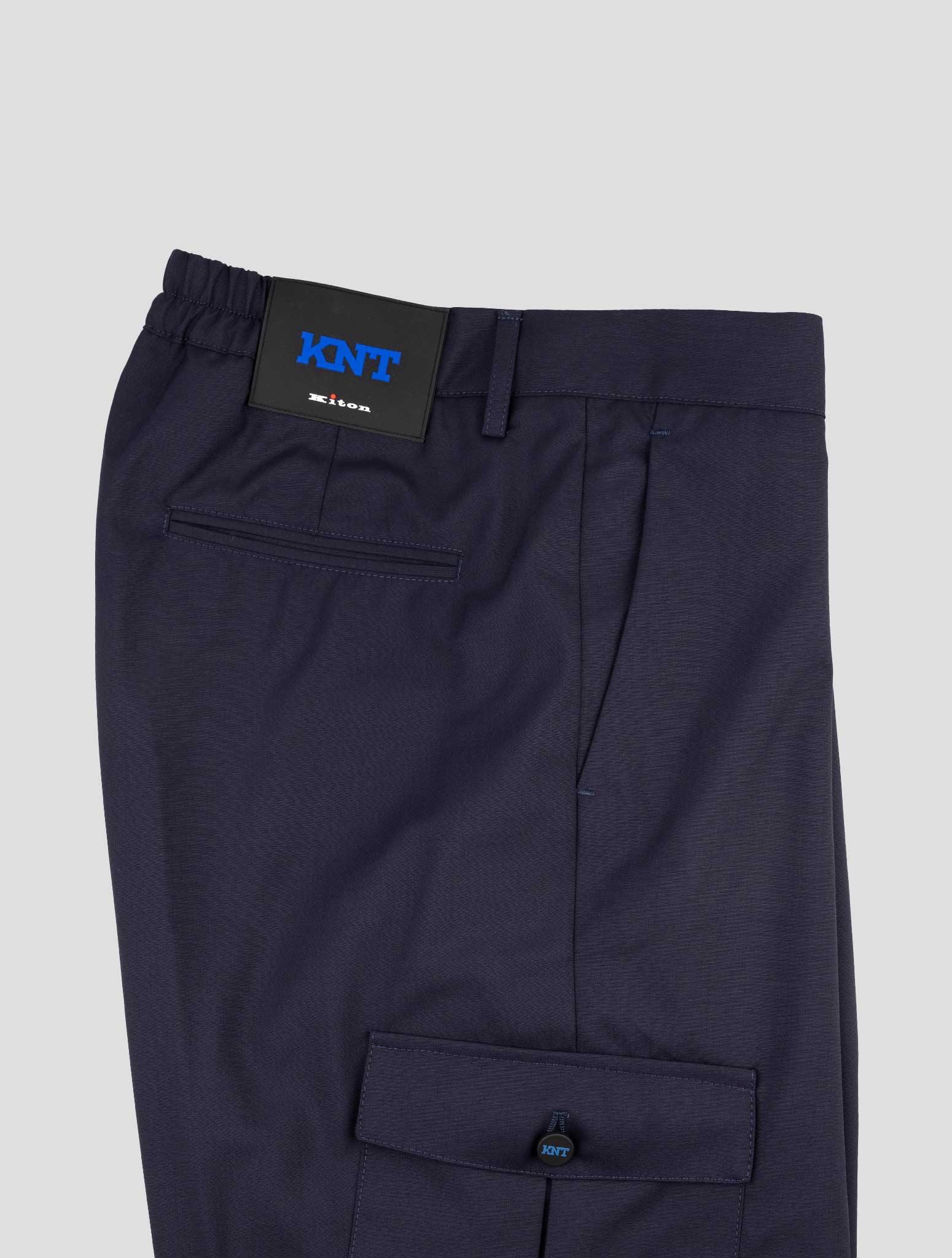Kiton Knt Blue Wool Cargo Pants