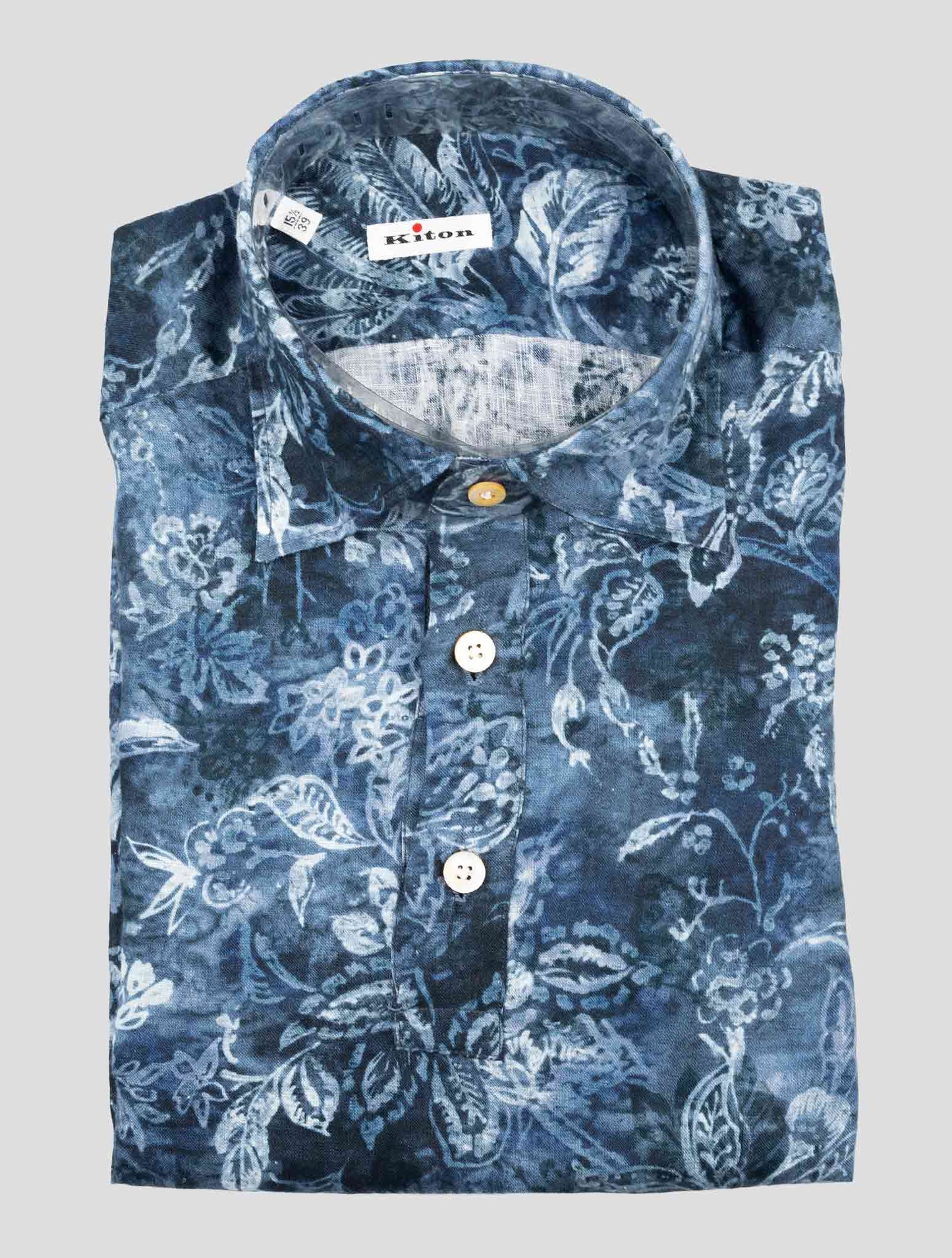 Kiton Blue Linen Sweater Polo