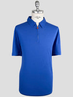 Kiton Blue Cotton Polo
