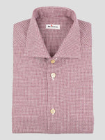 Kiton Red White Cotton Shirt