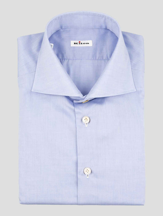 Kiton Light Blue Cotton Shirt