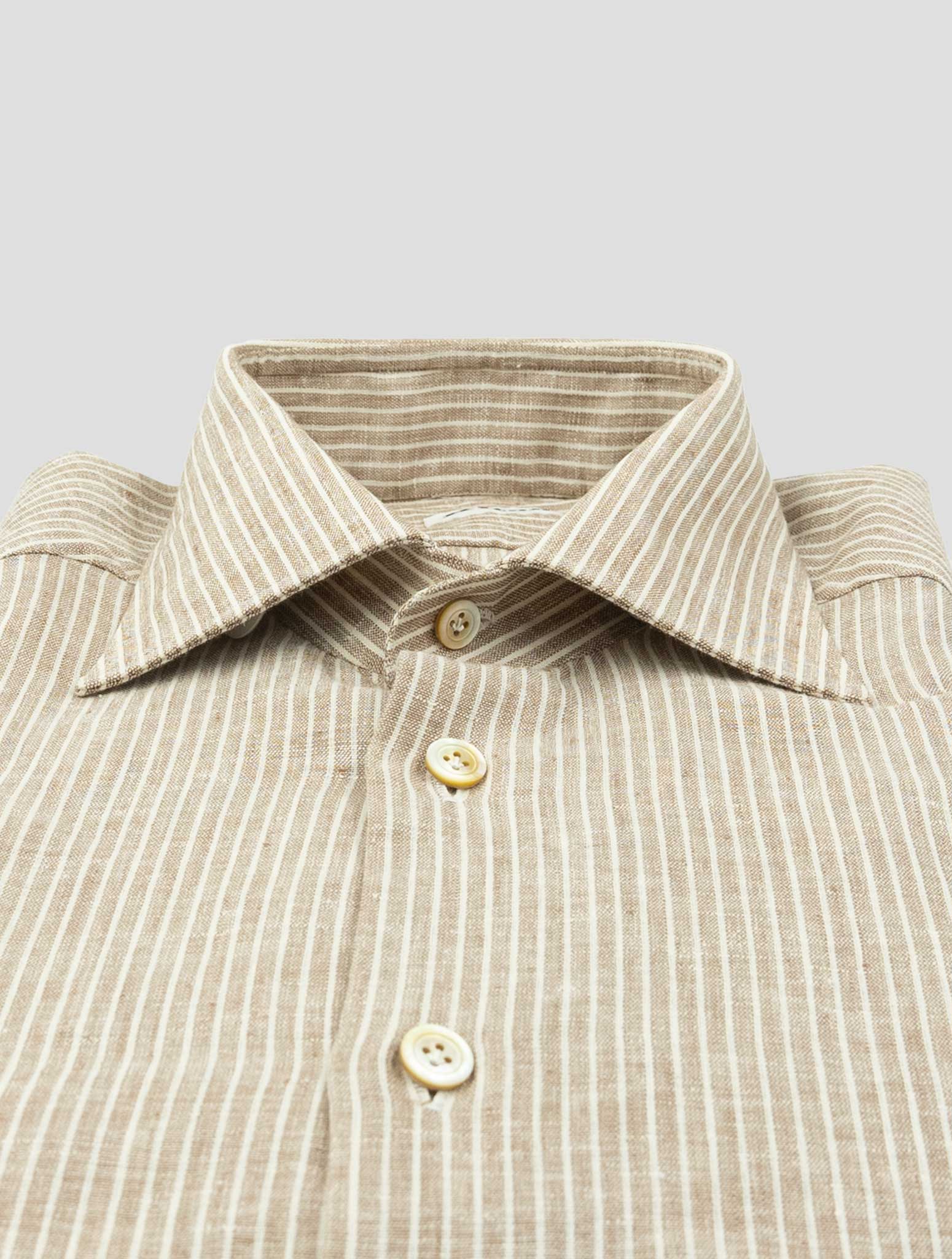 Kiton Brown Linen Ea Pl Shirt