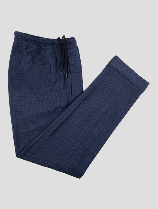 Kiton Knt Blue Cotton Cashmere Silk Pants