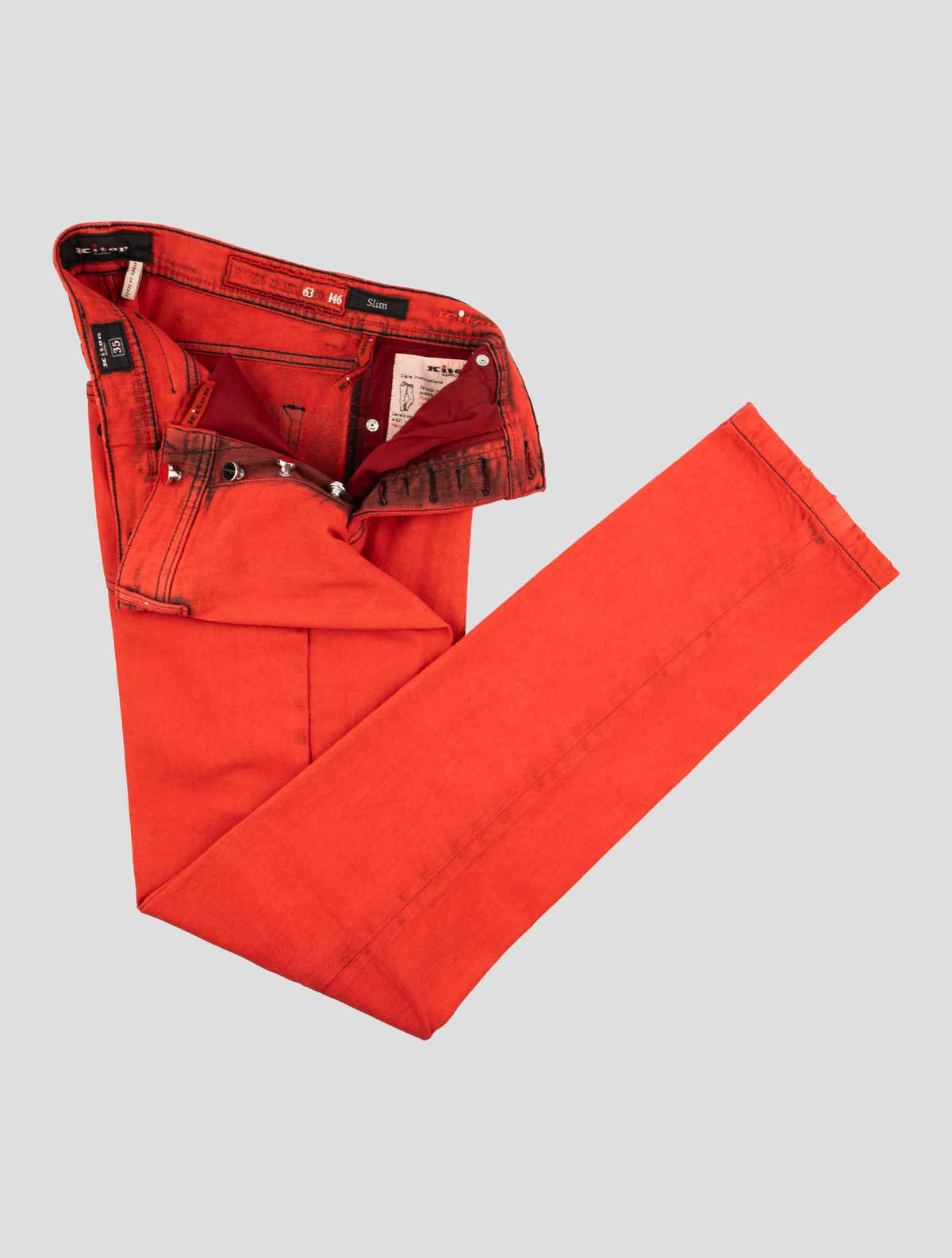 Kiton Red Cotton Jeans Limited Edition 63/146 Button Fly Slim Fit – Mr ...