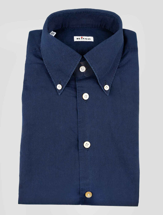 Kiton Blue Cotton Shirt