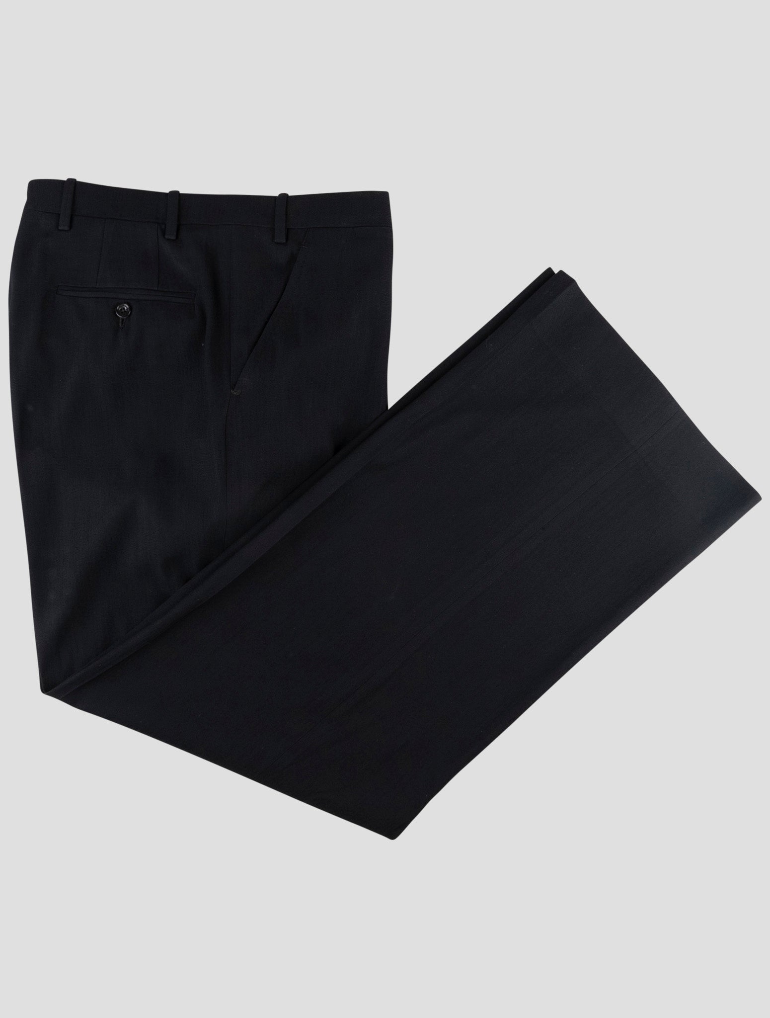 Kiton black virgin wool and cotton trousers