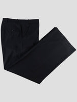 Kiton Black Virgin Wool Cotton Pants