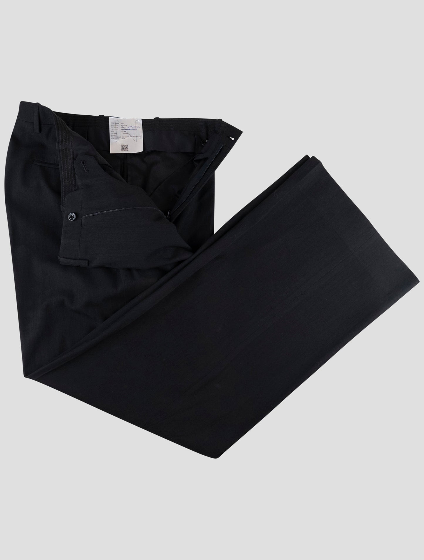 Kiton Black Virgin Wool Cotton Pants