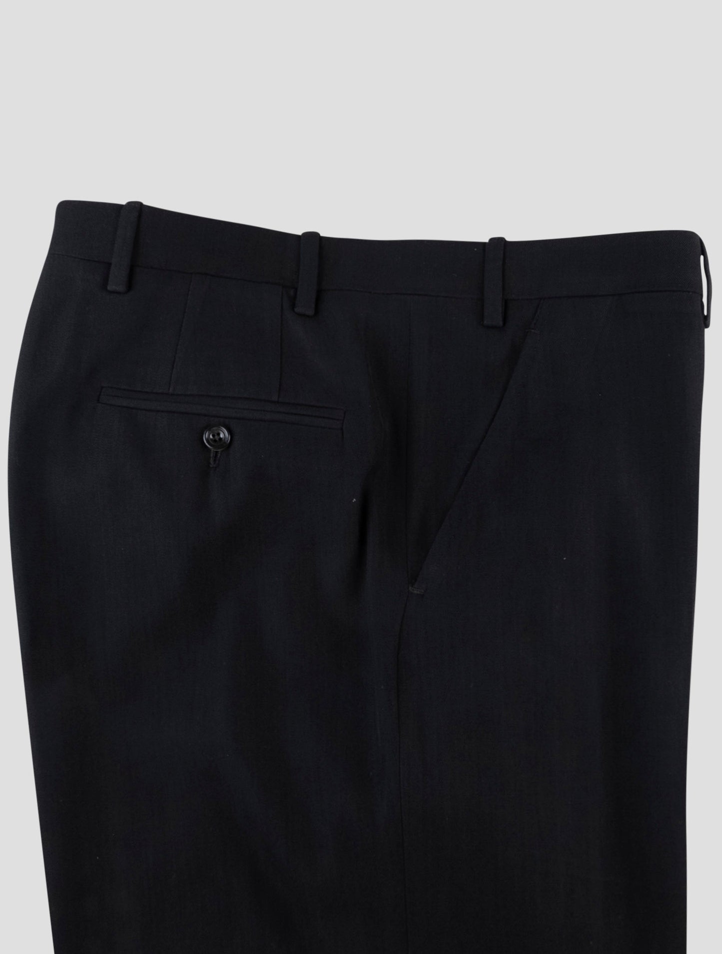 Kiton Black Virgin Wool Cotton Pants