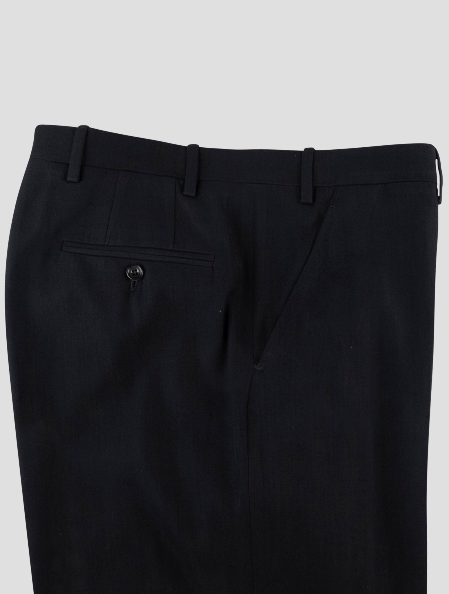 Kiton Black Virgin Wool Cotton Pants