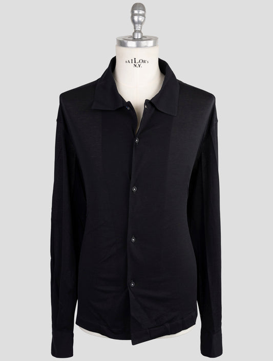 Kiton Knt Blue Cotton Shirt