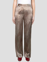 Kiton Brown Silk Pants