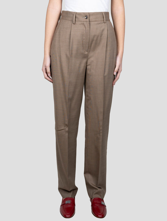 Kiton Brown Virgin Wool Ea Pants