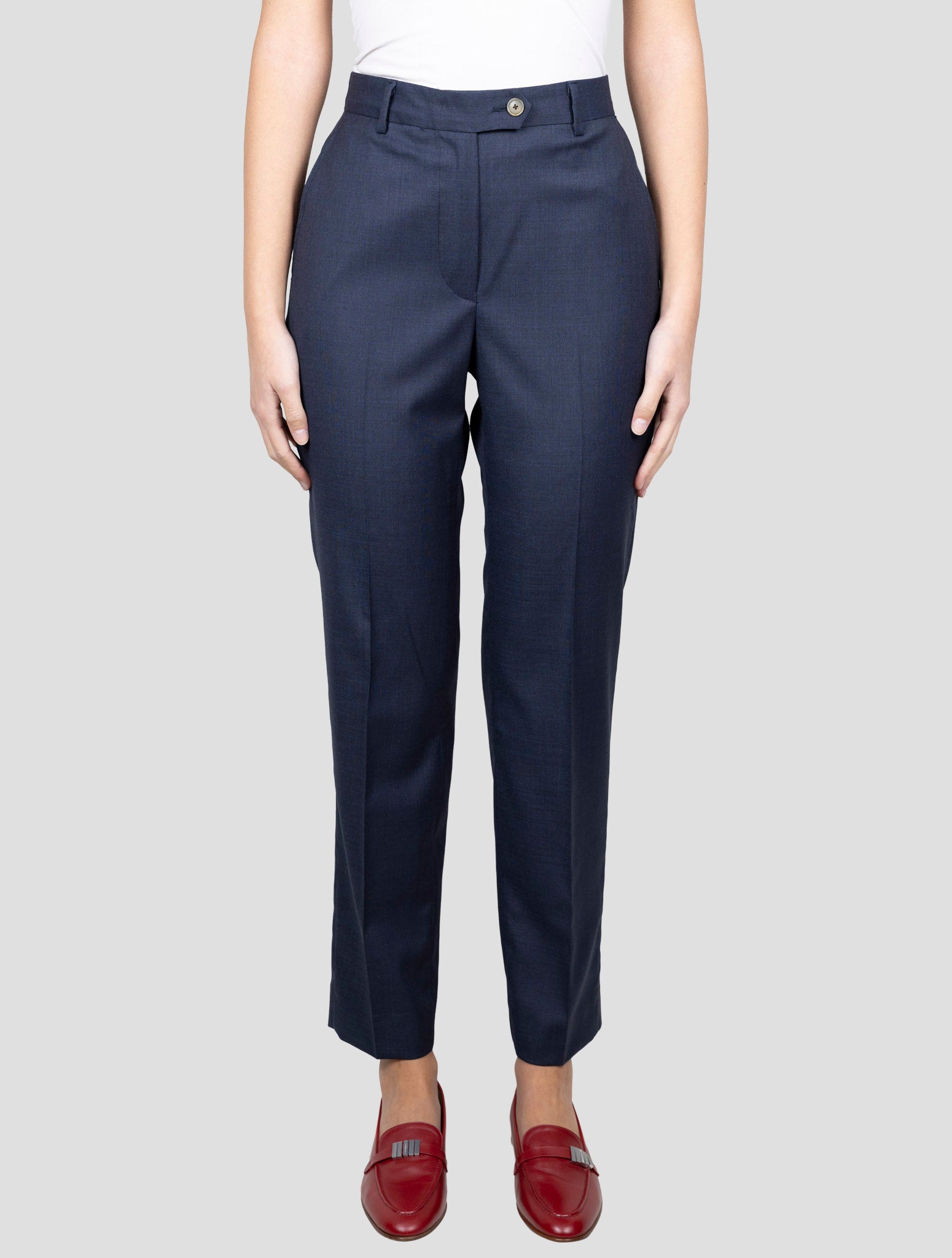 Kiton Blue Virgin Wool Ea Pants