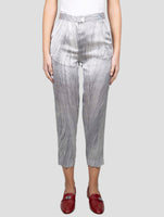 Kiton White Blue Silk Pants