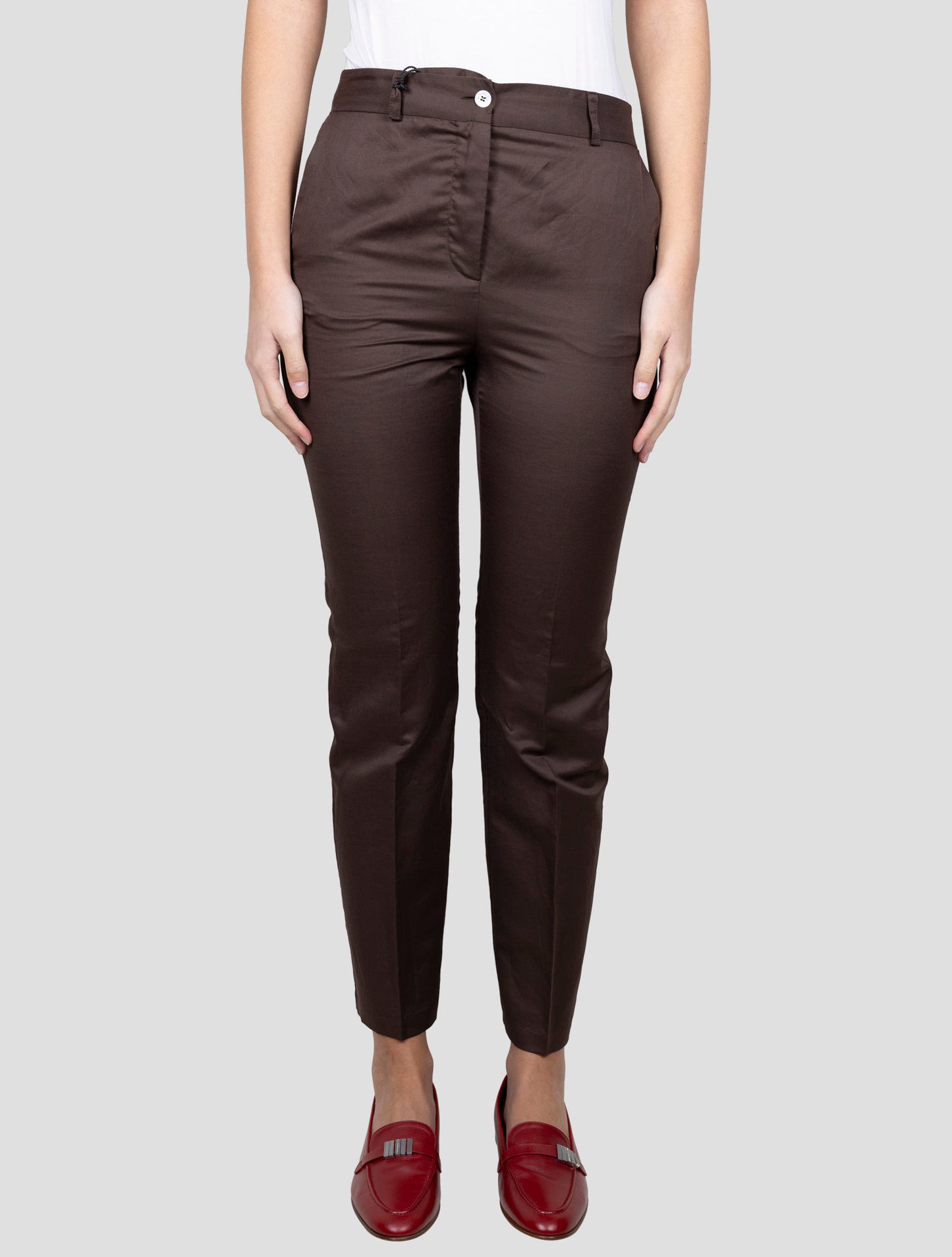 Kiton Brown Cotton Linen Pants