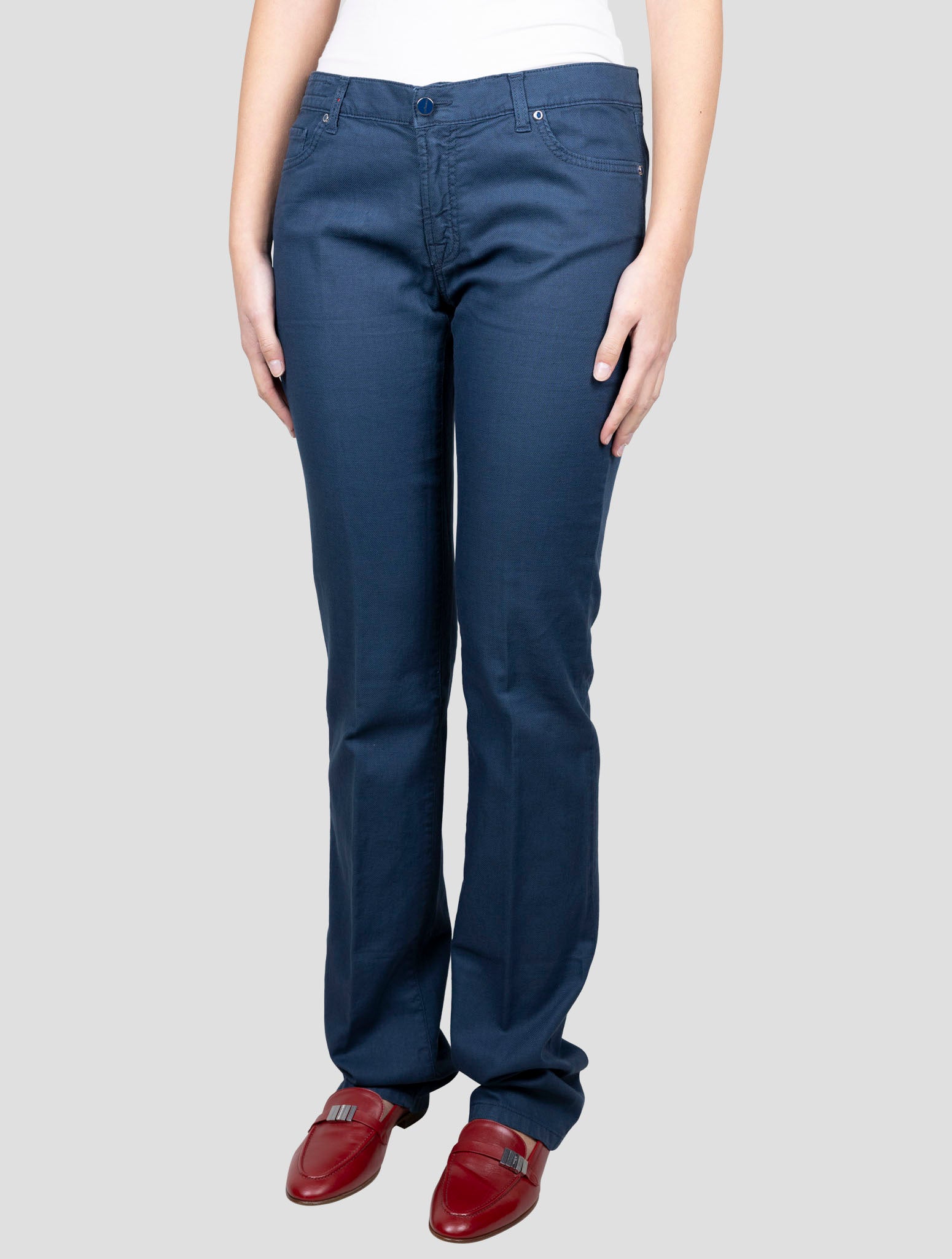 Kiton Blue Cotton Linen Ea Jeans