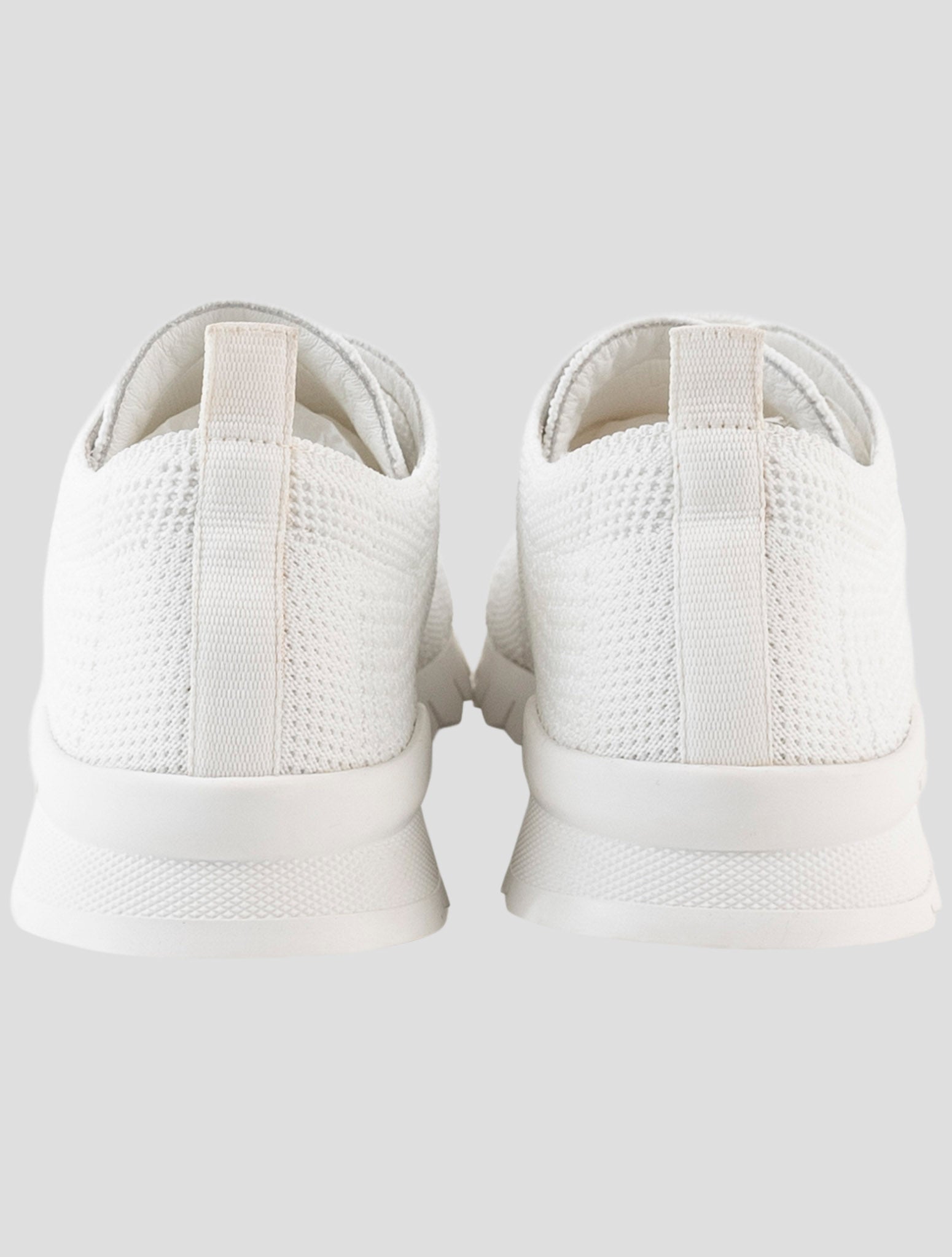 Kiton White Cotton Ea Sneakers