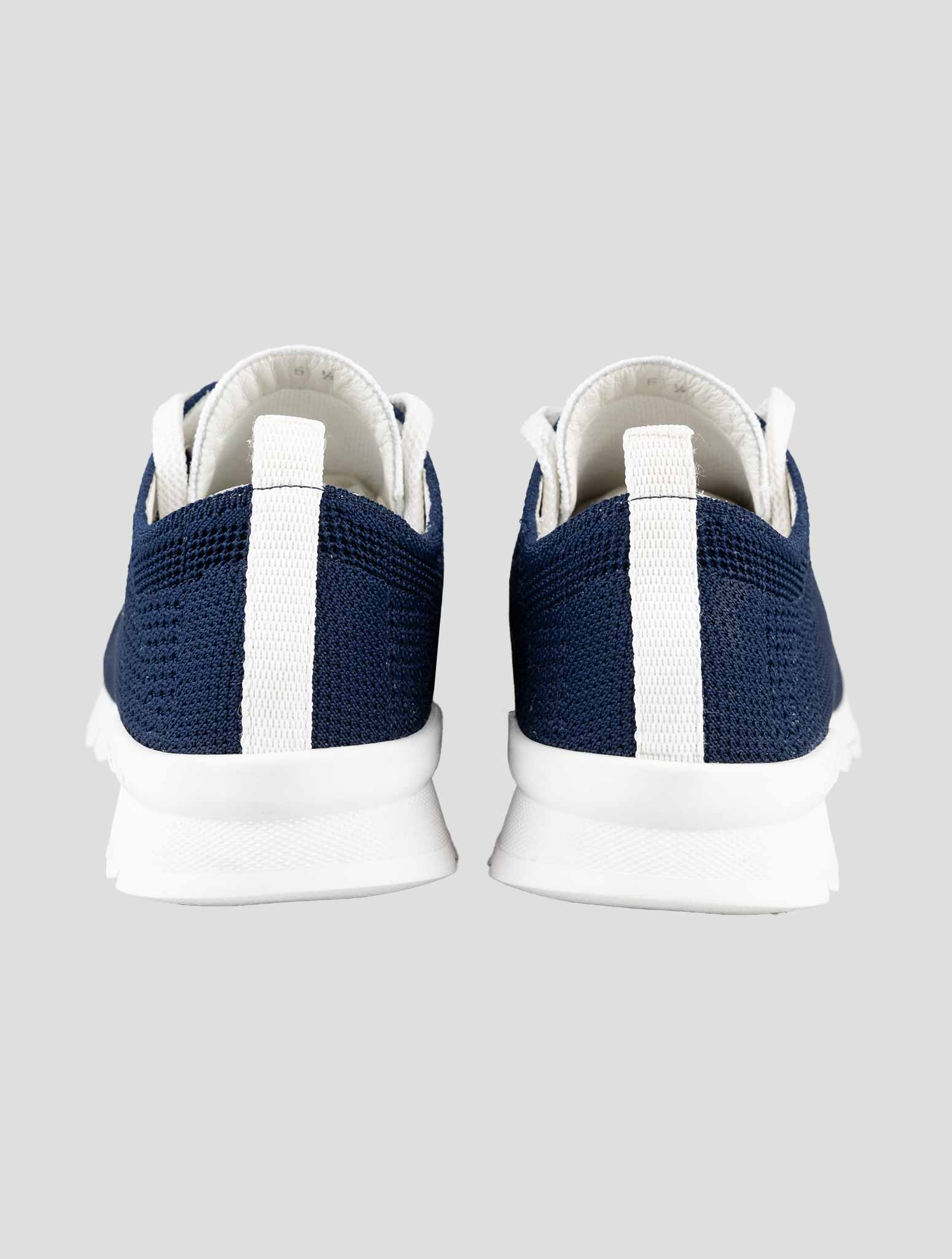 Kiton Blue Cotton Ea Sneakers