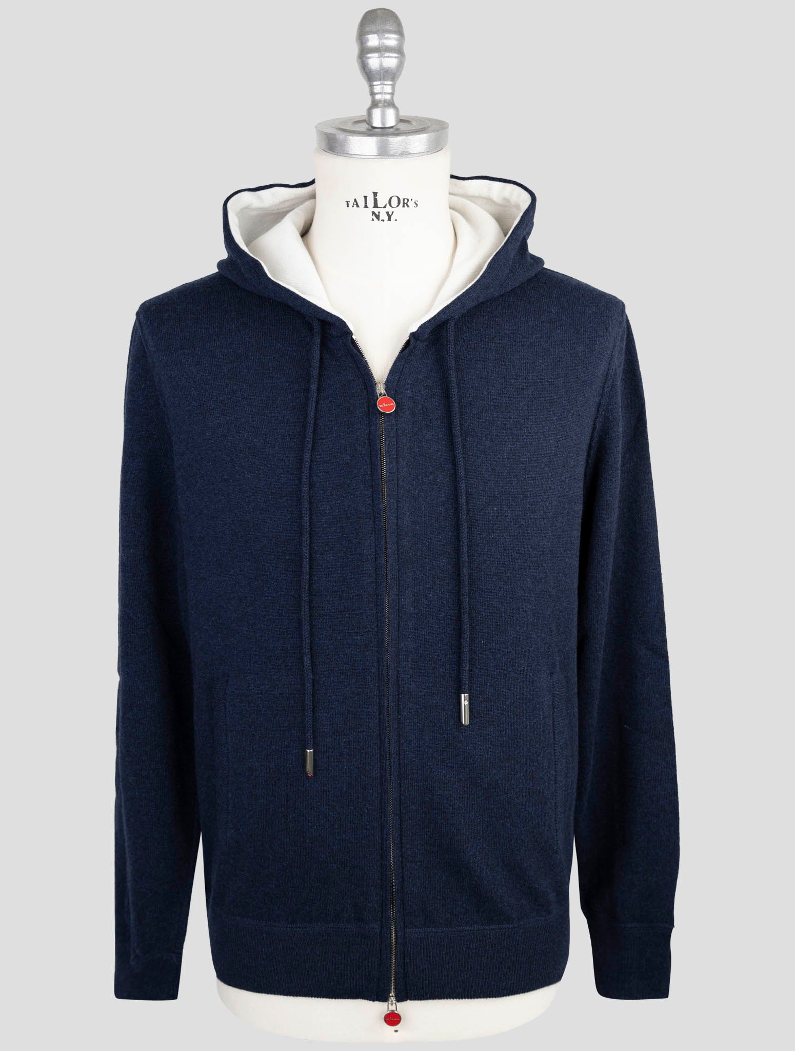 Kiton Blue Cashmere Sweater Full Zip