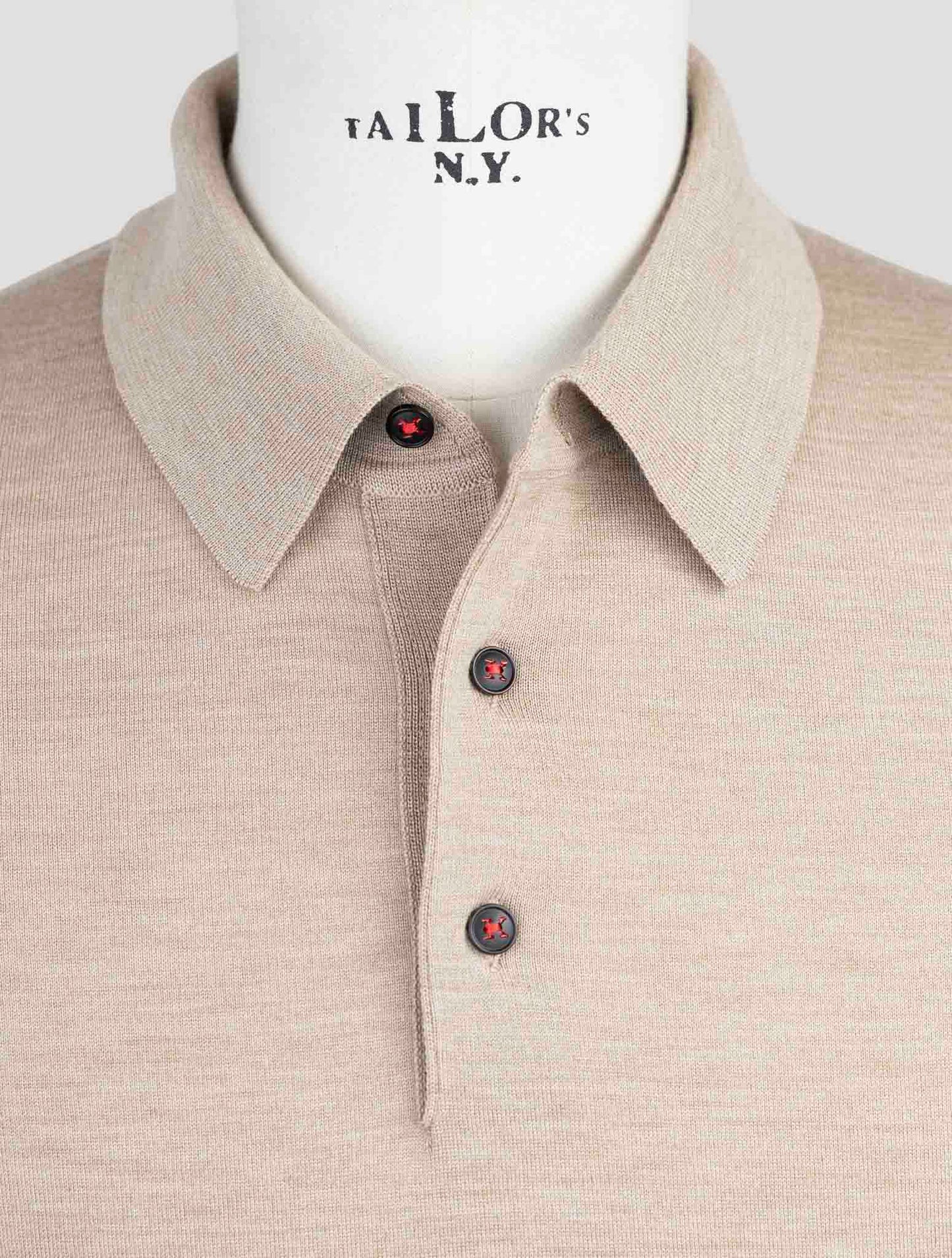 Kiton Beige Cashmere Silk Sweater Polo