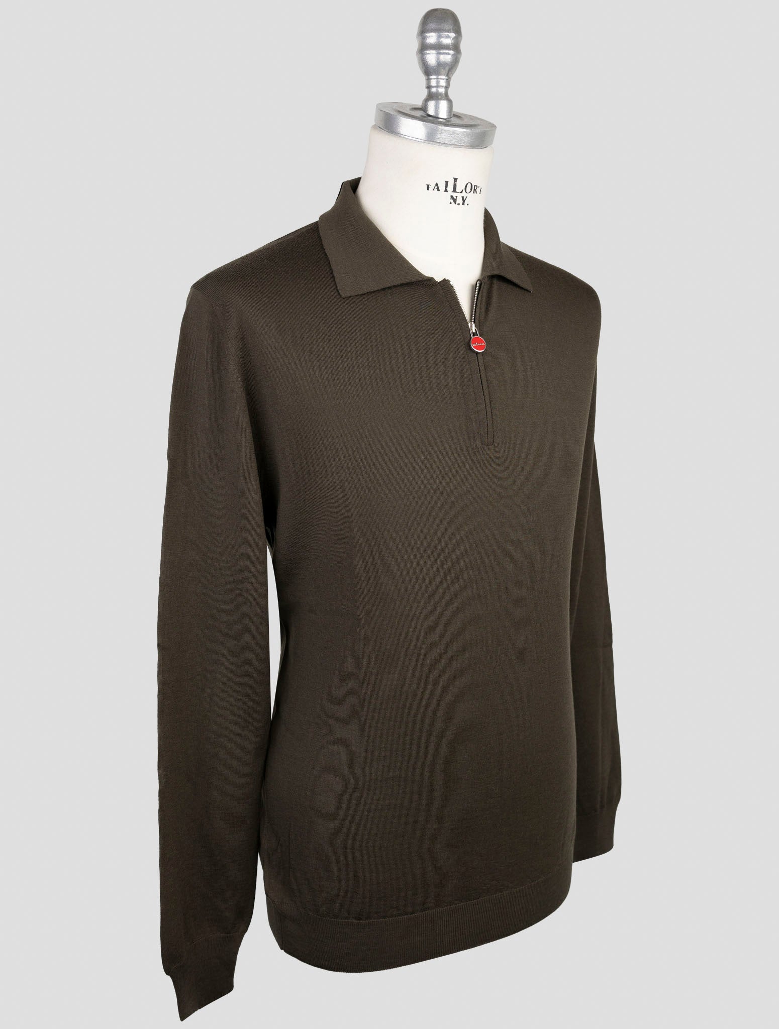 Kiton Green Wool Sweater Polo