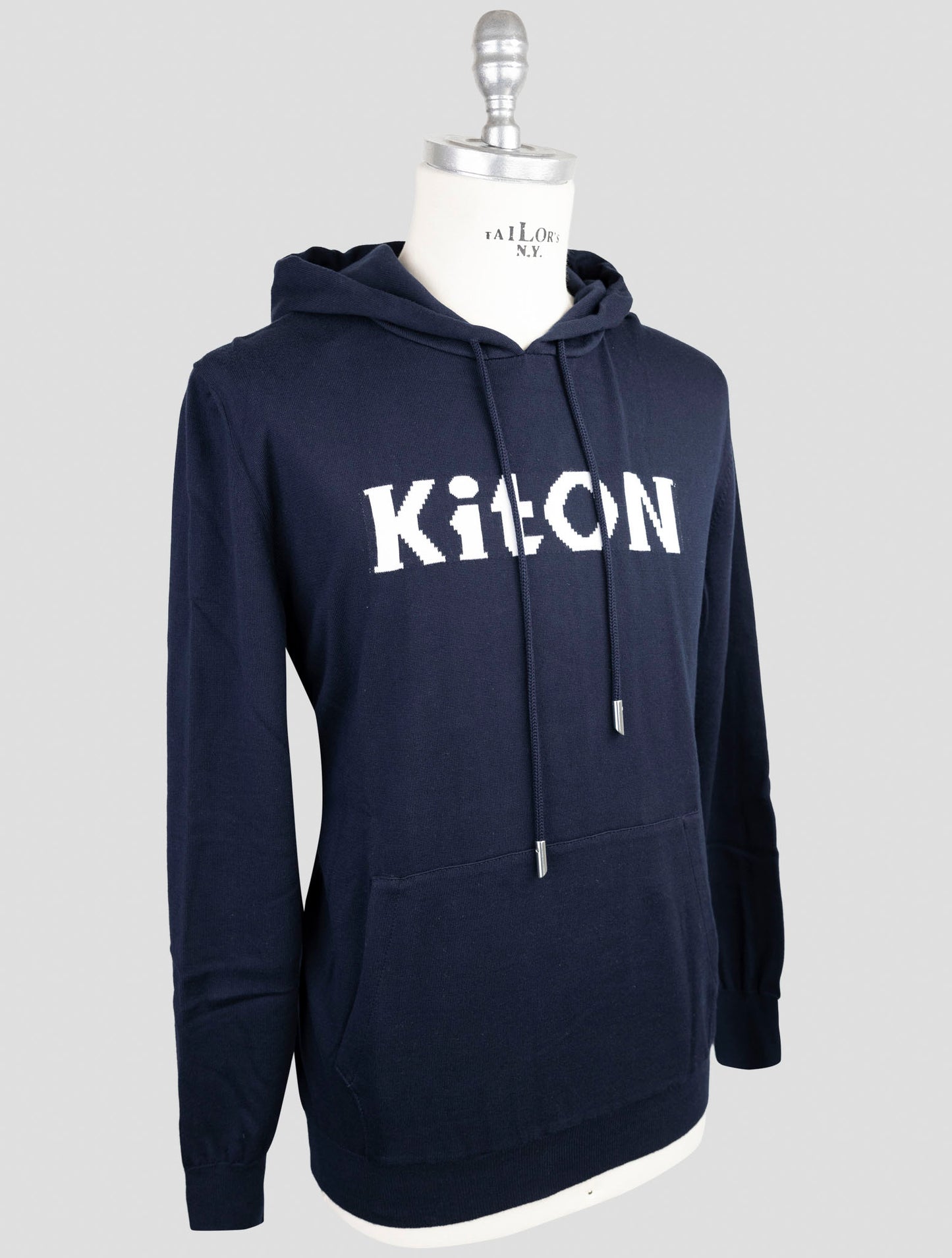 Kiton Blue Cotton Sweater