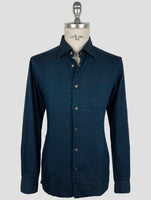 Kiton Blue Cotton Shirt