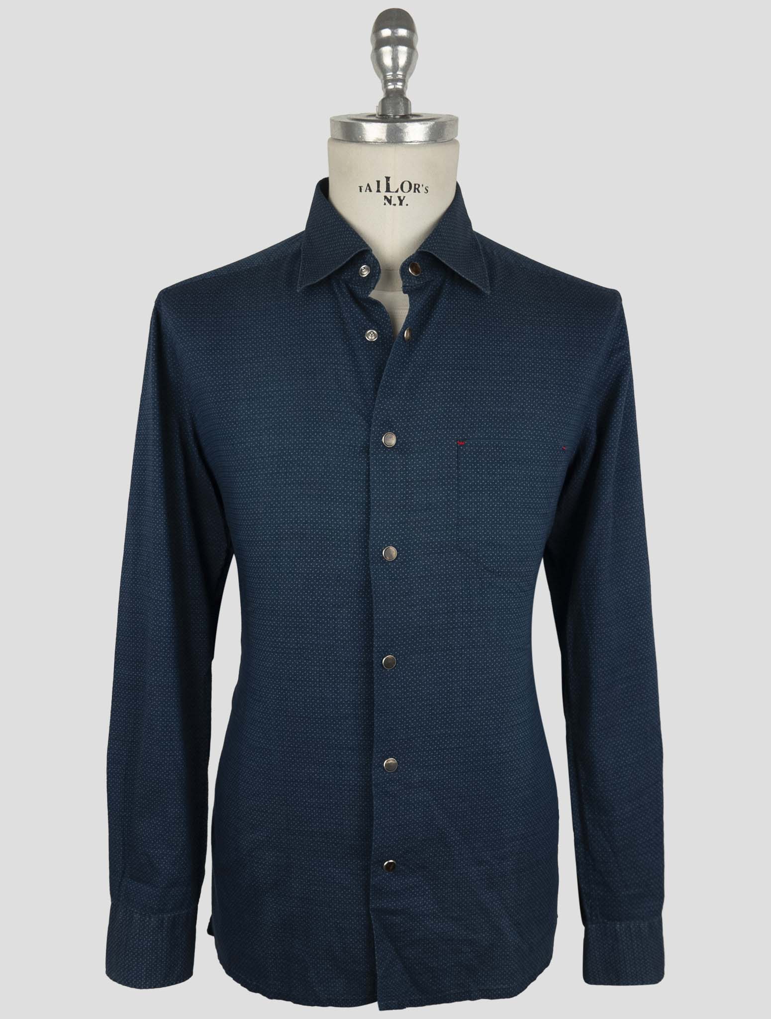Kiton Blue Cotton Shirt