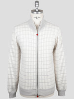 Kiton Gray White Cashmere Sweater Full Zip