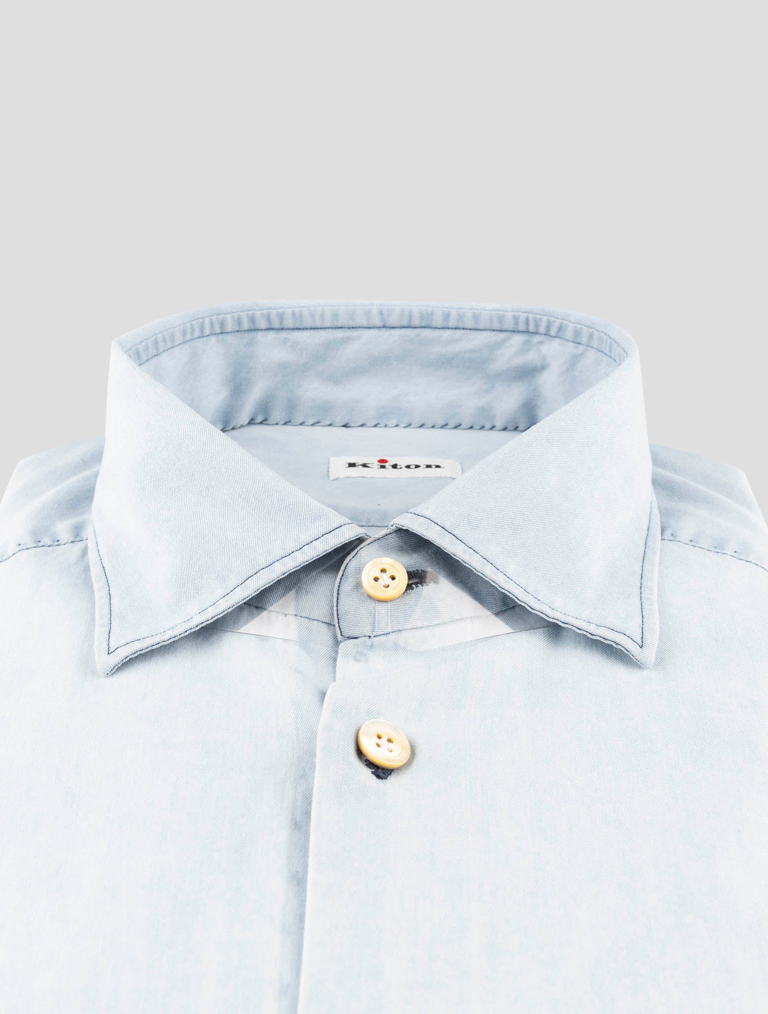 Kiton Light Blue Cotton Shirt