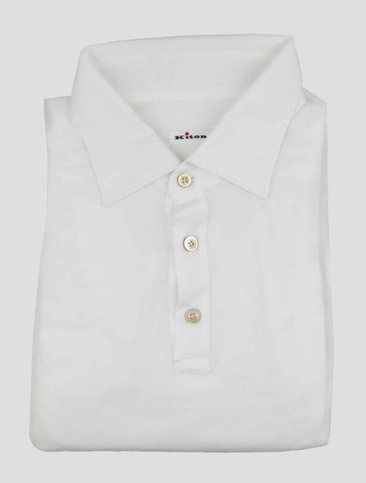 Kiton White Cotton Polo