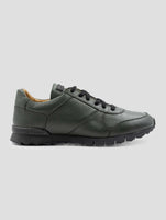 Kiton Green Leather With Fur Sneakers