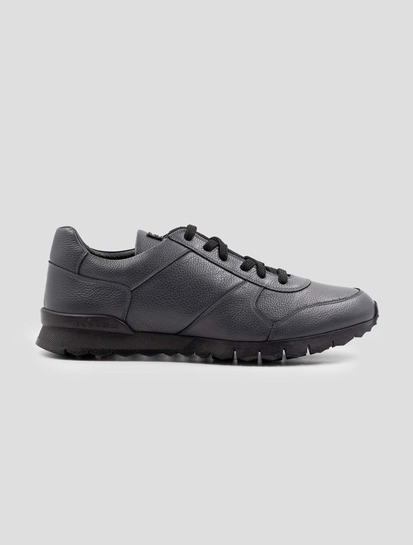 Kiton Gray Leather Sneakers