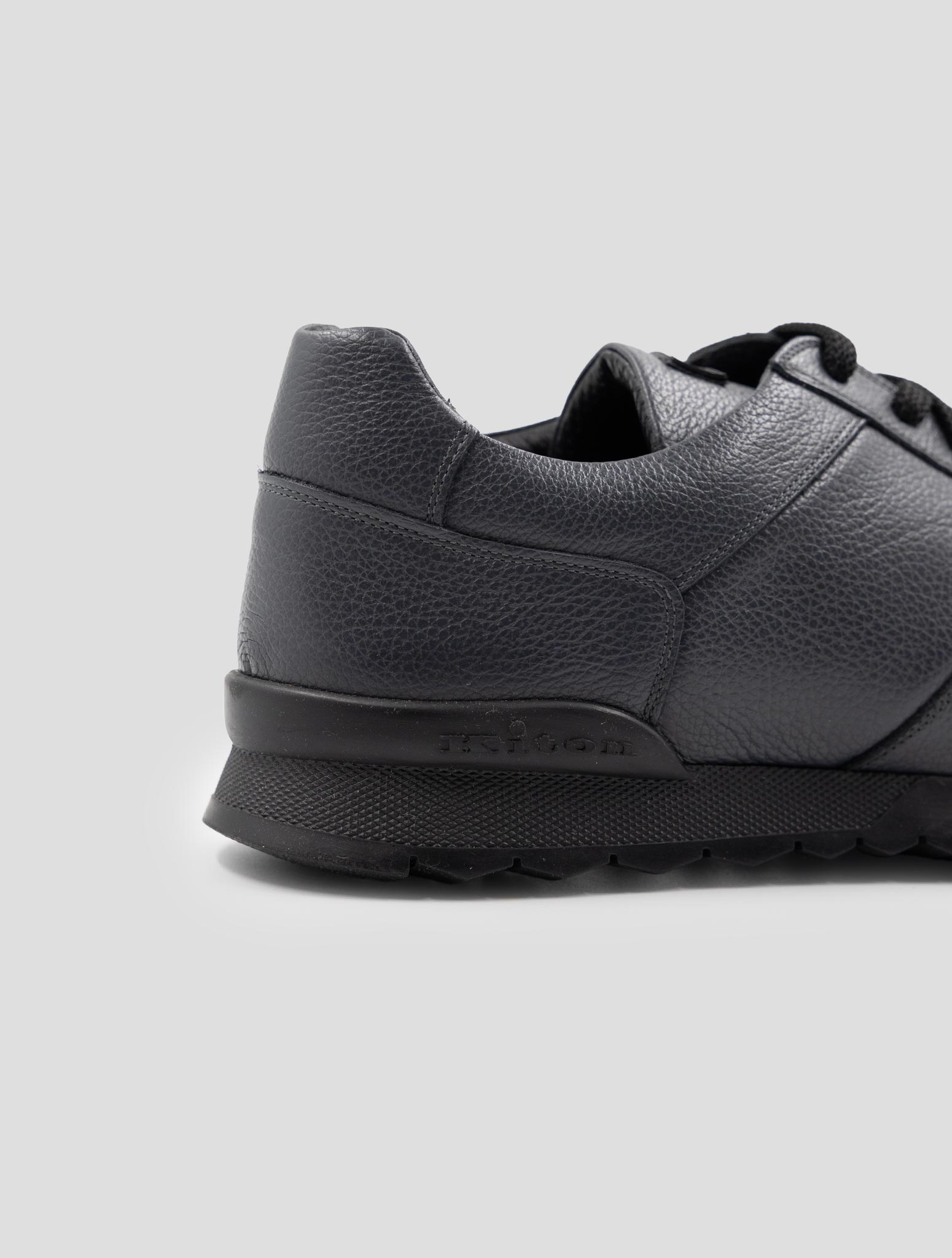 Kiton Gray Leather Sneakers