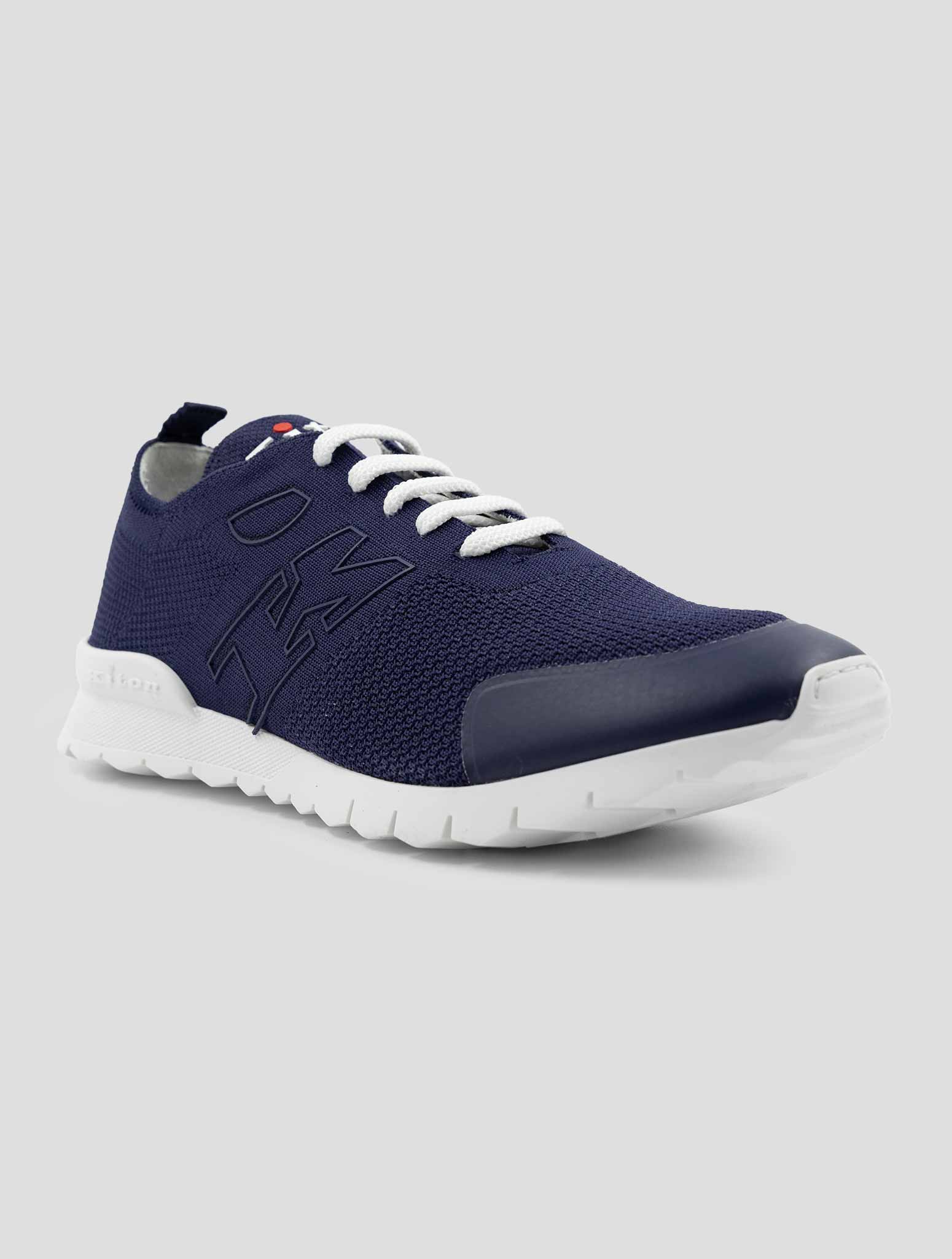 Kiton Blue Cotton Ea Pu Sneakers