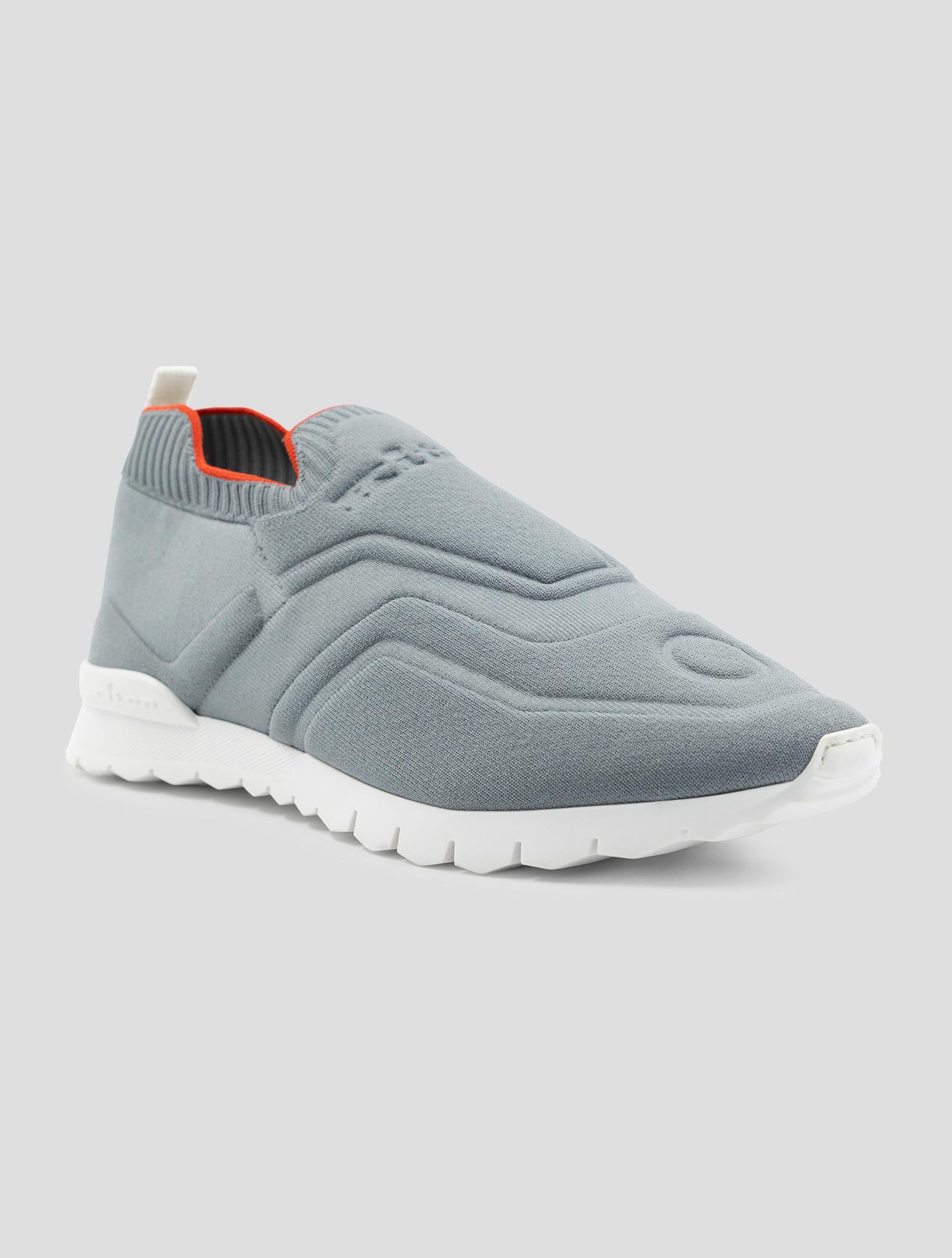 Kiton Gray Cotton Ea Sneakers