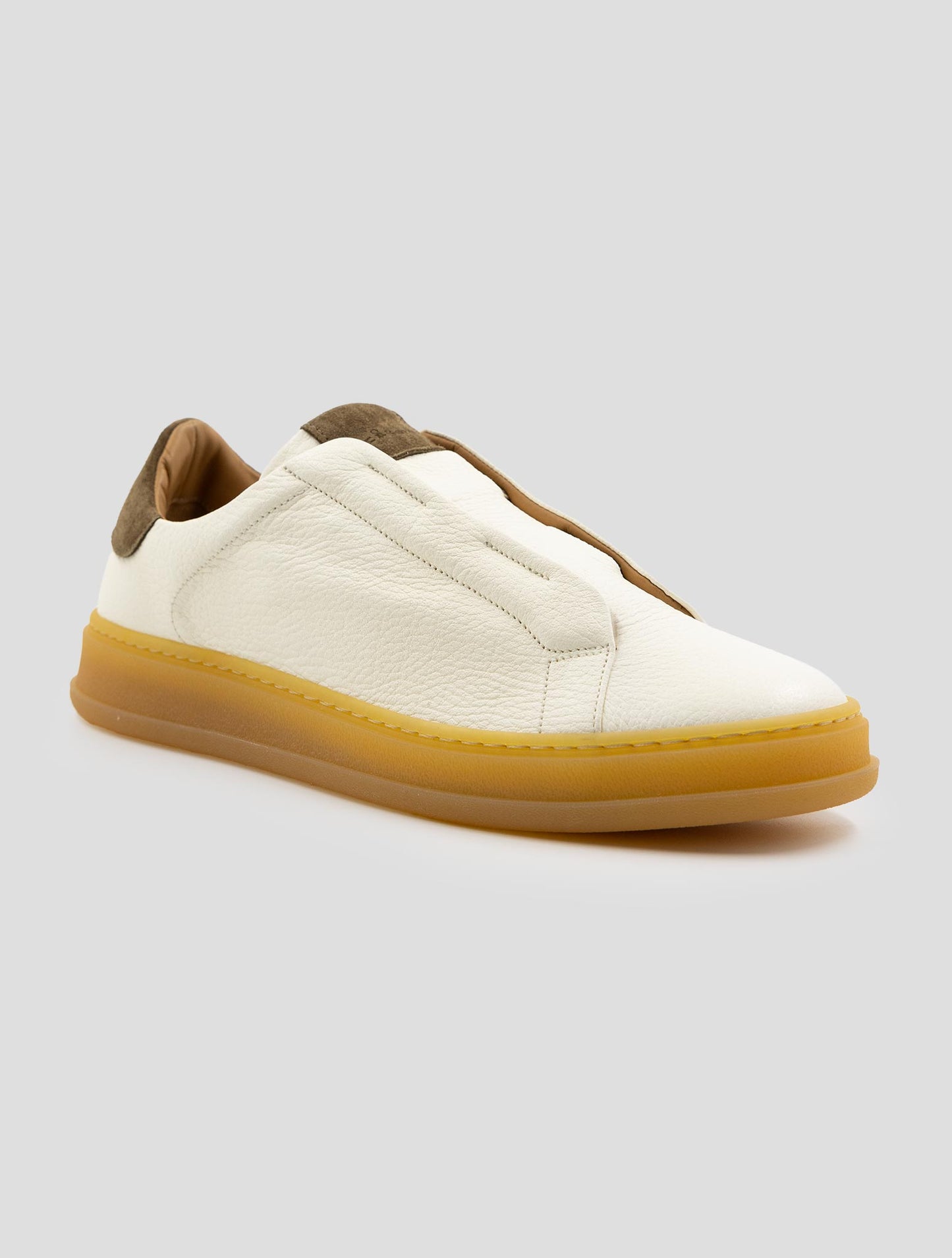 Kiton White Leather Deer Sneakers