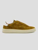 Kiton Brown Leather Suede Sneakers