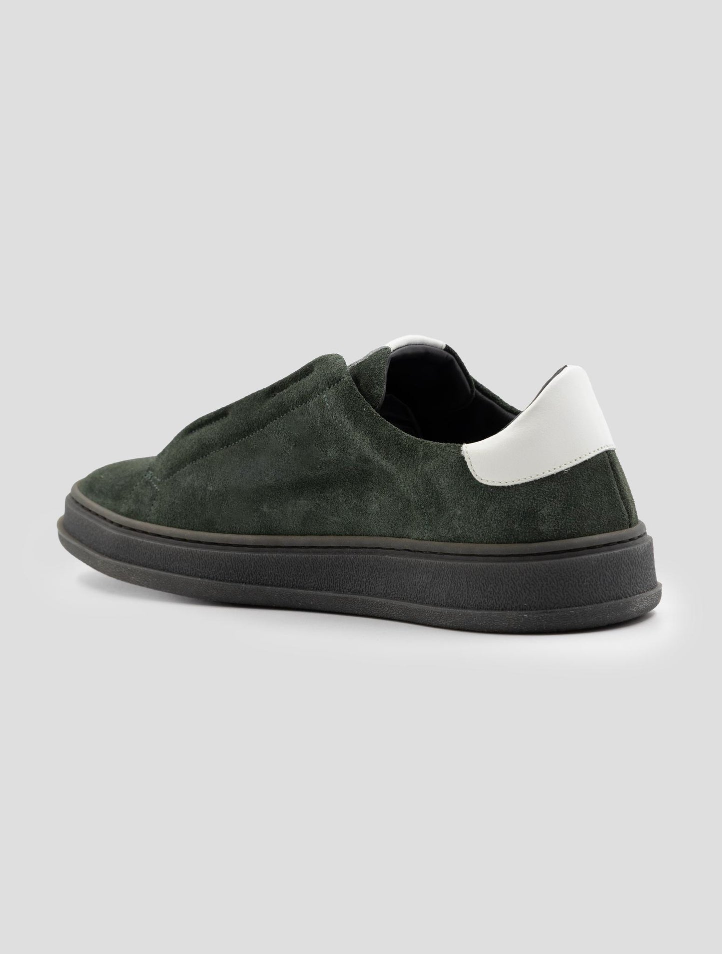 Kiton Green Leather Suede Sneakers